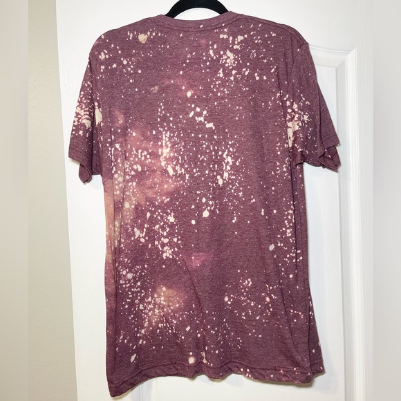 Tultex Women’s Maroon Splatter Tie-Dye Tee - Picture 5 of 12